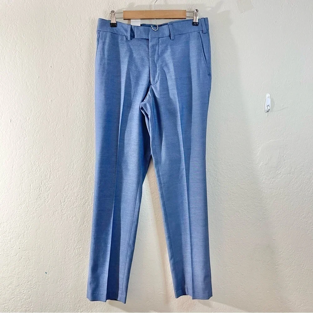 Joseph Abboud Stretch 3 Piece Suit Vest Jacket Pants Size 36R Blue